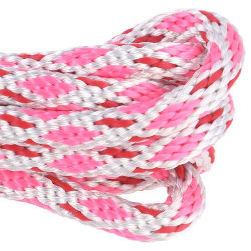 5/8 Solid Braid - White w/ Pink Diamonds & Red Tracer