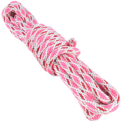 5 8 solid braid white with pink diamonds with red tracer