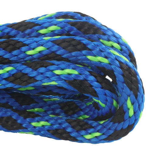 5 8 Solid Braid Blue w/ Black Diamonds & Neon Green Tracer Closeup