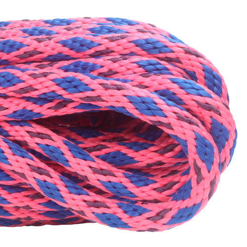 5 8 Solid Braid Pink w Blue Diamond & Plum Tracer Closeup bright