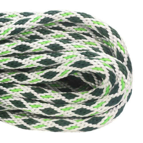 5 8 Solid Braid White with Hunter Diamonds & Neon Green Tracer Closeup