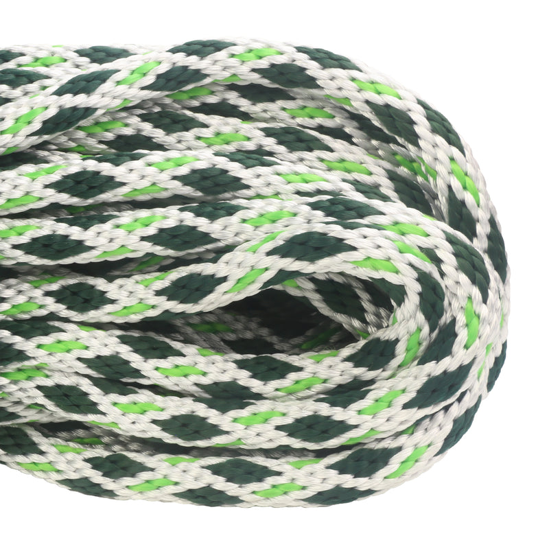 5 8 Solid Braid White with Hunter Diamonds & Neon Green Tracer Closeup