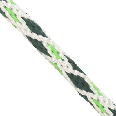 5 8 Solid Braid White with Hunter Diamonds & Neon Green Tracer Super Closeup