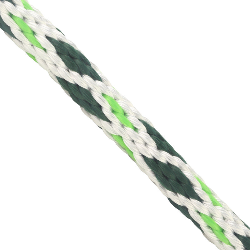 5 8 Solid Braid White with Hunter Diamonds & Neon Green Tracer Super Closeup