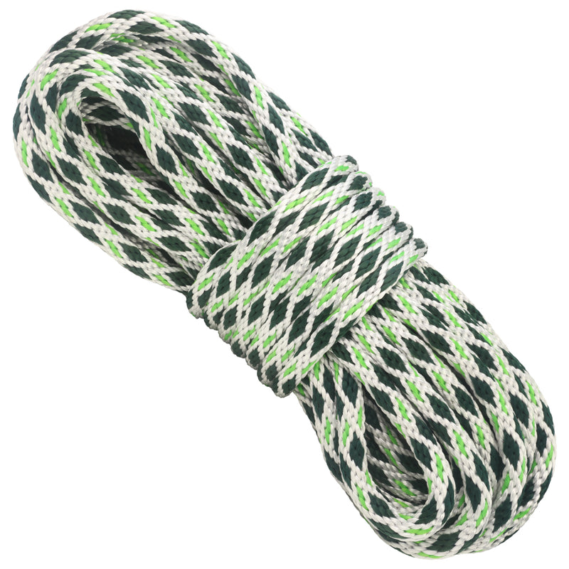 5 8 Solid Braid White with Hunter Diamonds & Neon Green Tracer