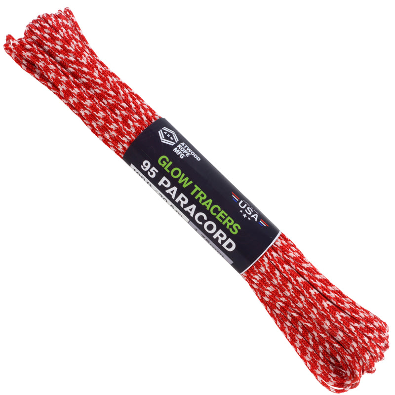 95 Paracord - Red w/ Glow Tracer