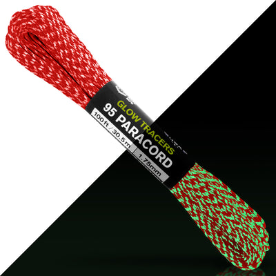 95 Paracord Red w Glow Tracers Split Web Ready