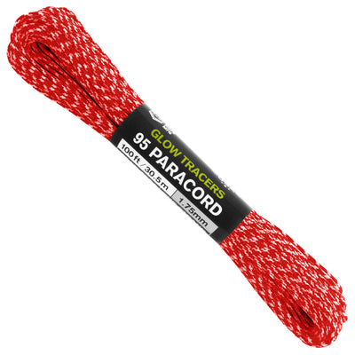 95 Paracord Red w Glow Tracers Web Ready