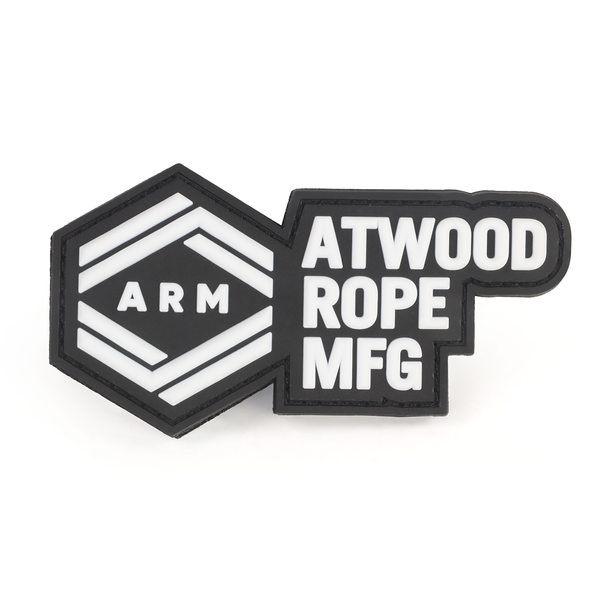 ARM Logo Patch Atwood Rope MFG Black with White