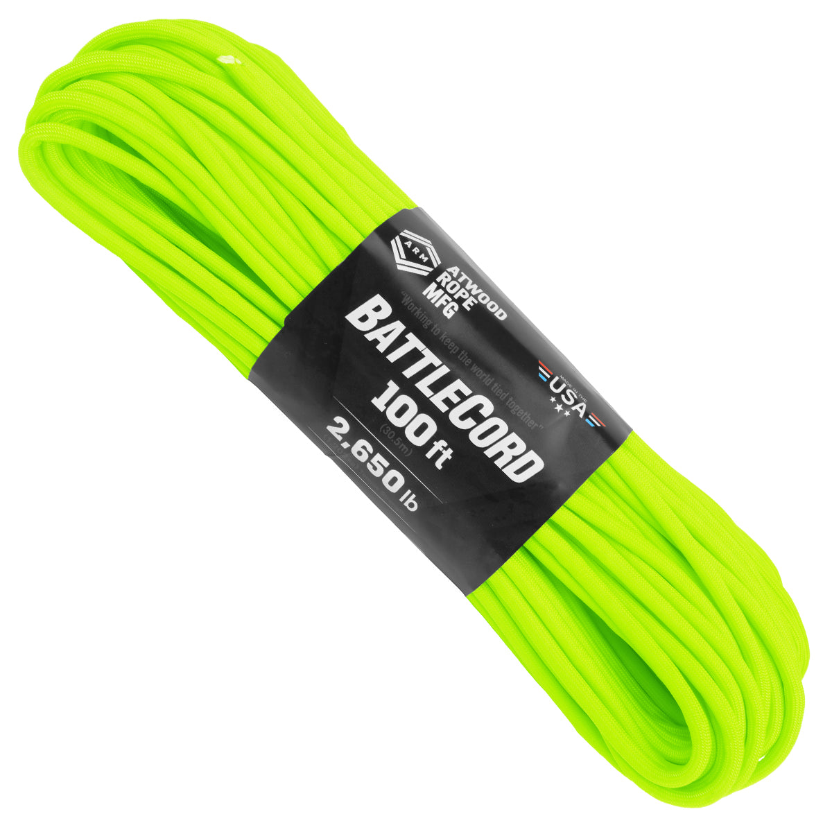Battlecord Neon Green 100ft Web Ready