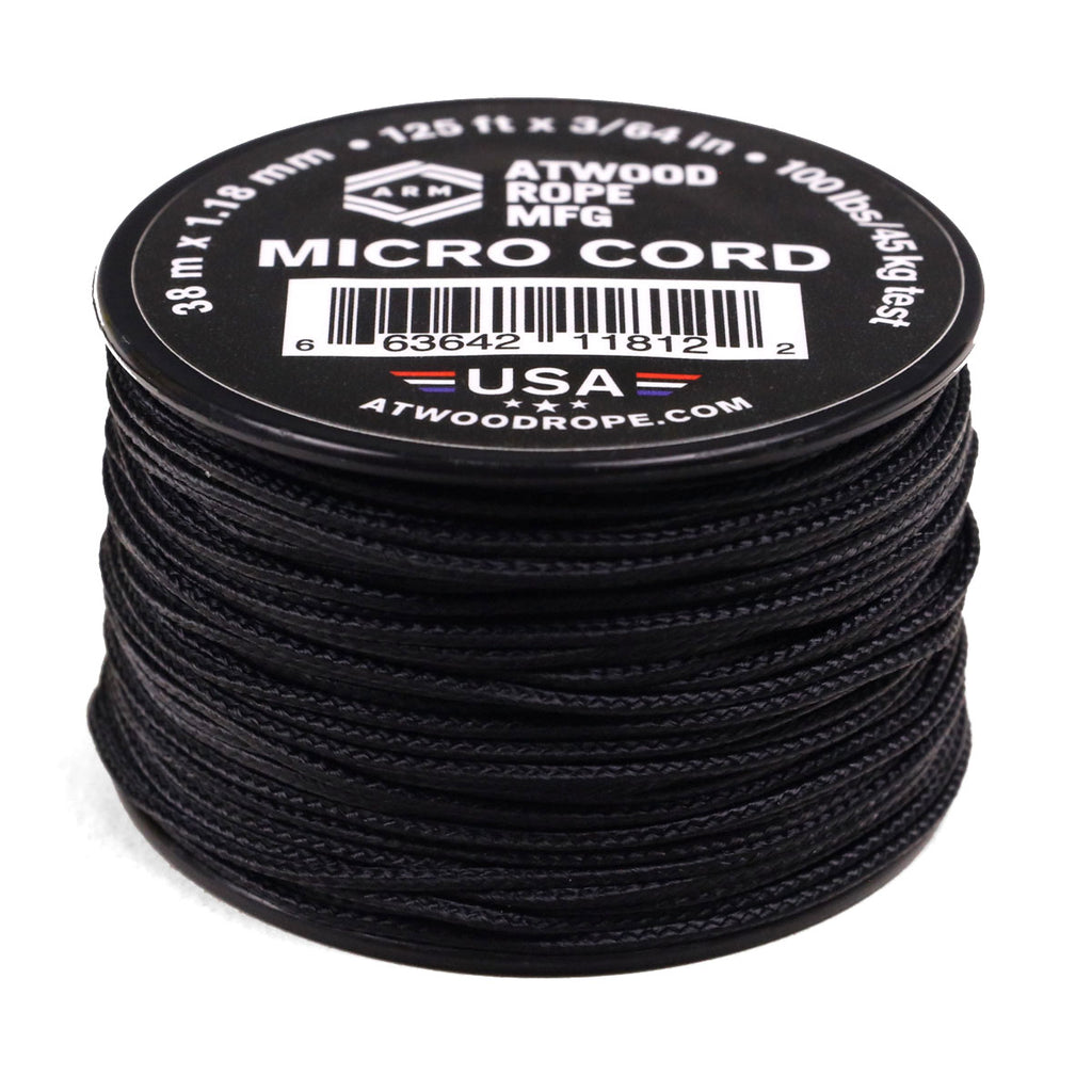 Atwood Rope Micro Cord, White, 125 Feet - KnifeCenter - RG1274