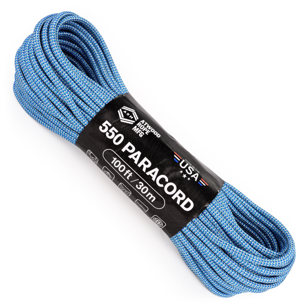 Blue Teal White Metallic Paracord