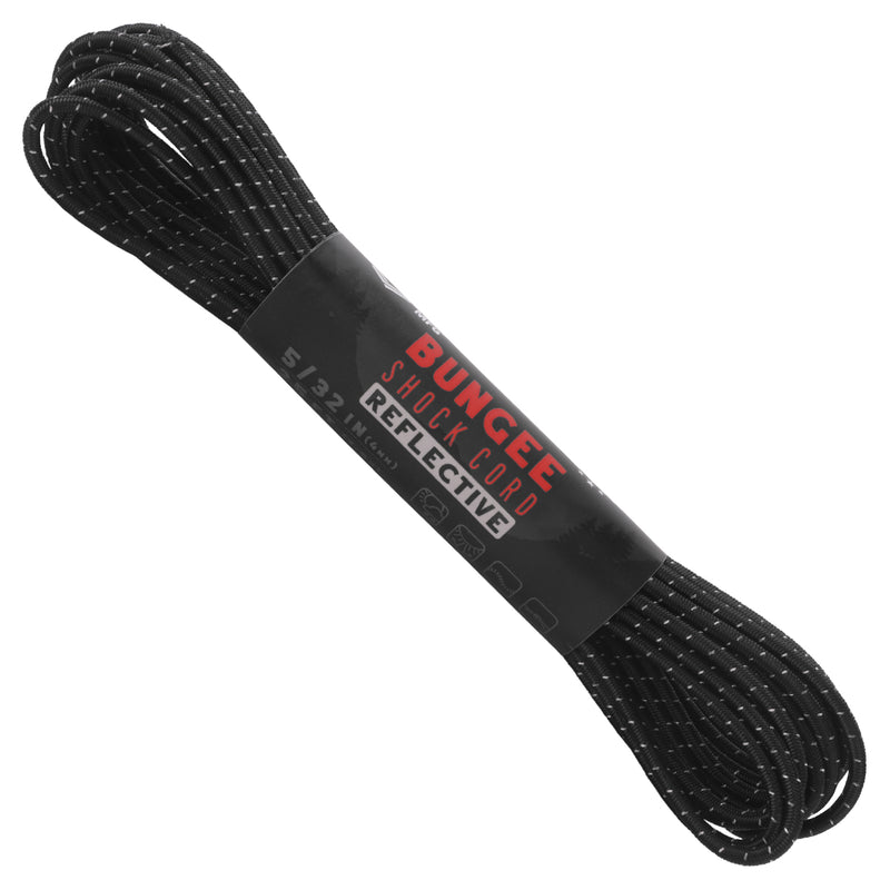 Bungee Cord Reflective Black 25ft