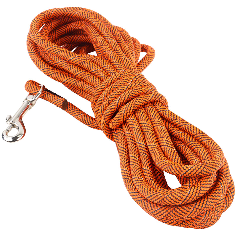 3/8 Check Leash - Reflective Black & Neon Orange Ripples