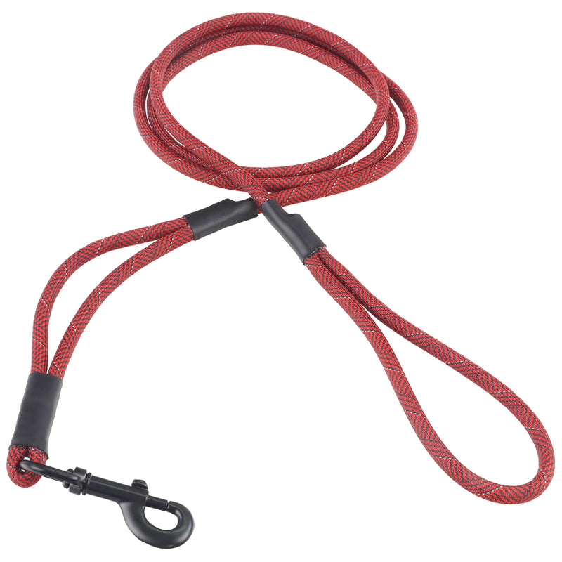 3 8 Control Leash Reflective Black & Red Ripples