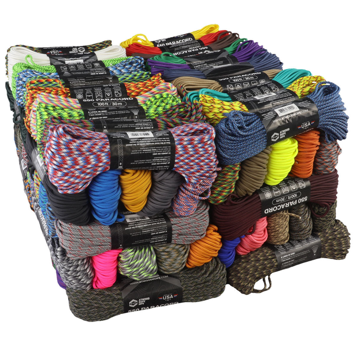 Knivesandtools 550 paracord tipo III, color: phoenix sunrise, 25 pies Knivesandtools 550 paracord tipo III, color: phoenix sunrise, 25 pies