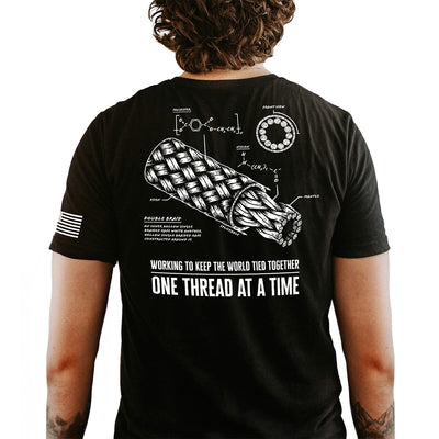 Atwood Rope Double Braid Shirt Mockup Back View with Cross Section Illustration