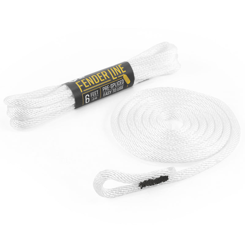 Fender Line Prespliced easy to use 6 feet Marine line Solid Braid White