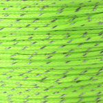 micro cord reflective neon green Closeup