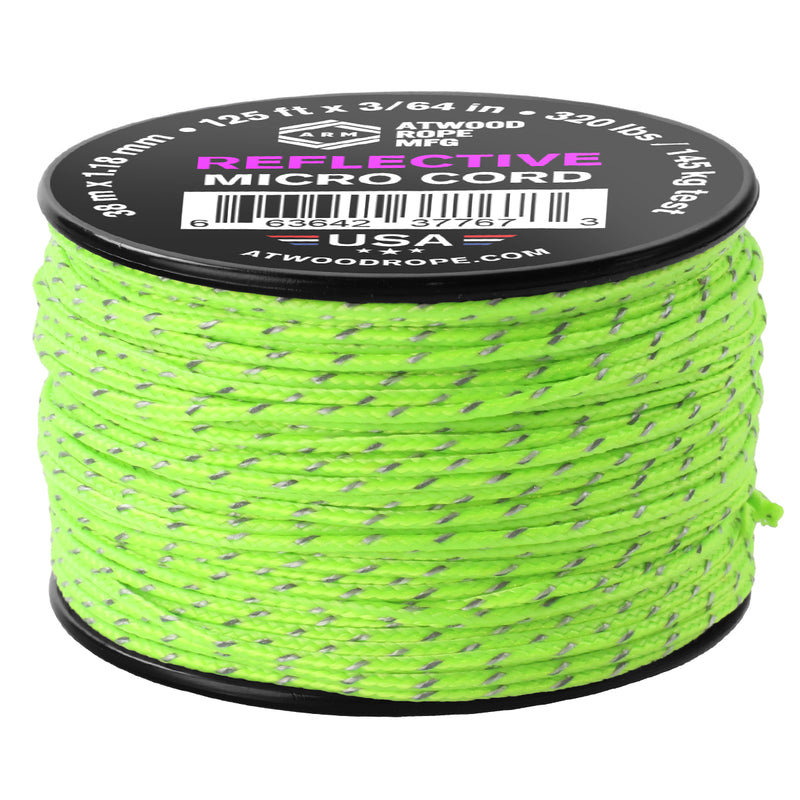 micro cord reflective neon green