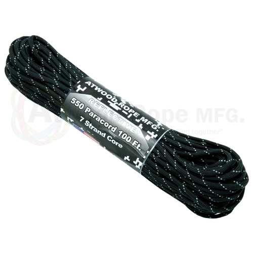 550 x 100ft paracord reflective black