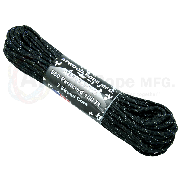 550 x 100ft paracord reflective black