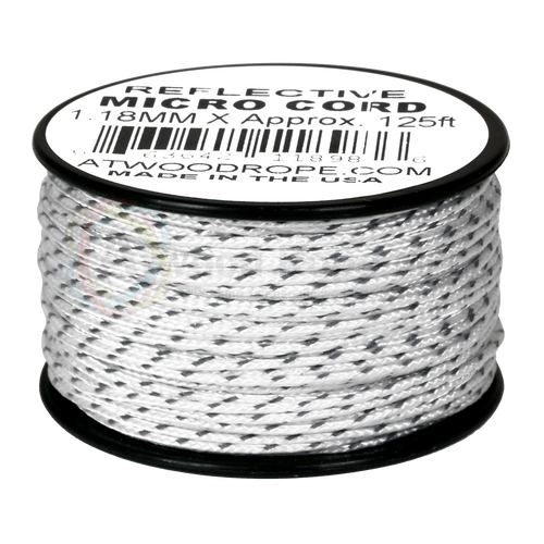 1.18mm x 125ft reflective white micro cord