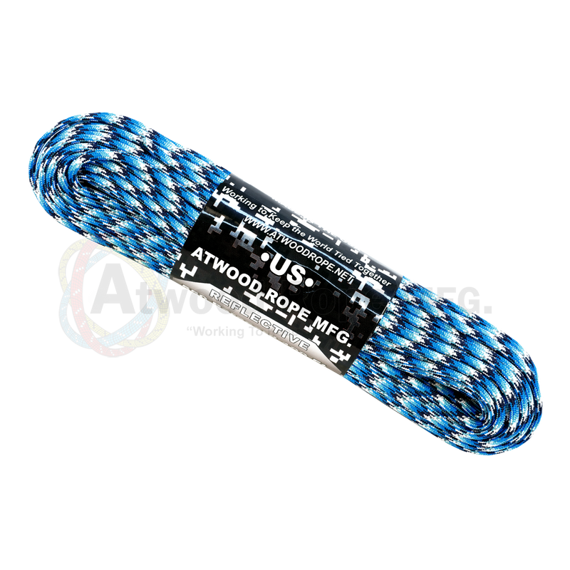 550 x 25ft 50ft 100ft paracord reflective blue snake