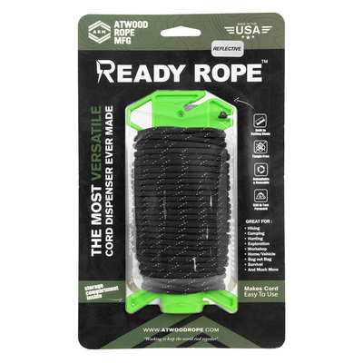 Ready rope Neon Green BASE with Black Reflective Paracord 100ft