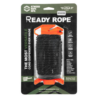 Ready rope Neon Orange BASE with Black Reflective Paracord 100ft