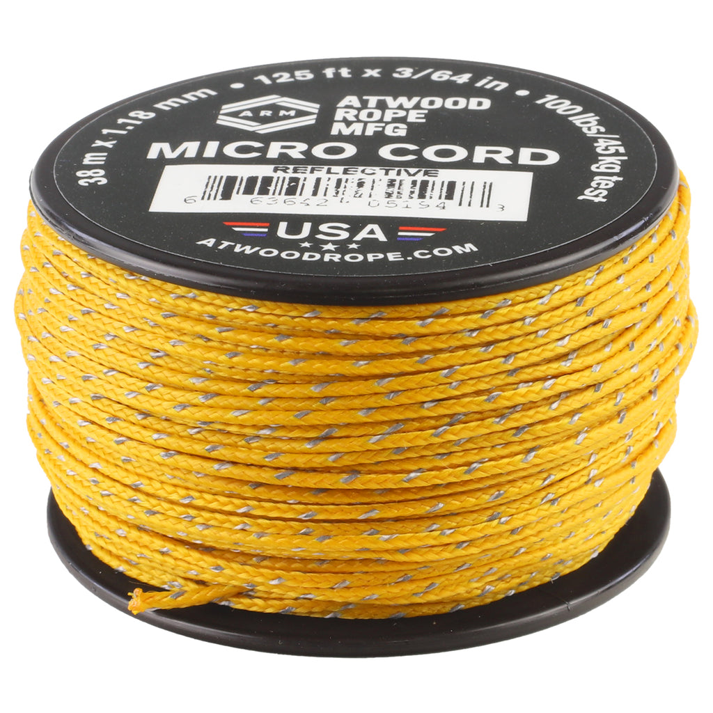 Atwood Rope Reflective Ready Rope - 100 Mirco Cord - 1.18mm x 125 ft