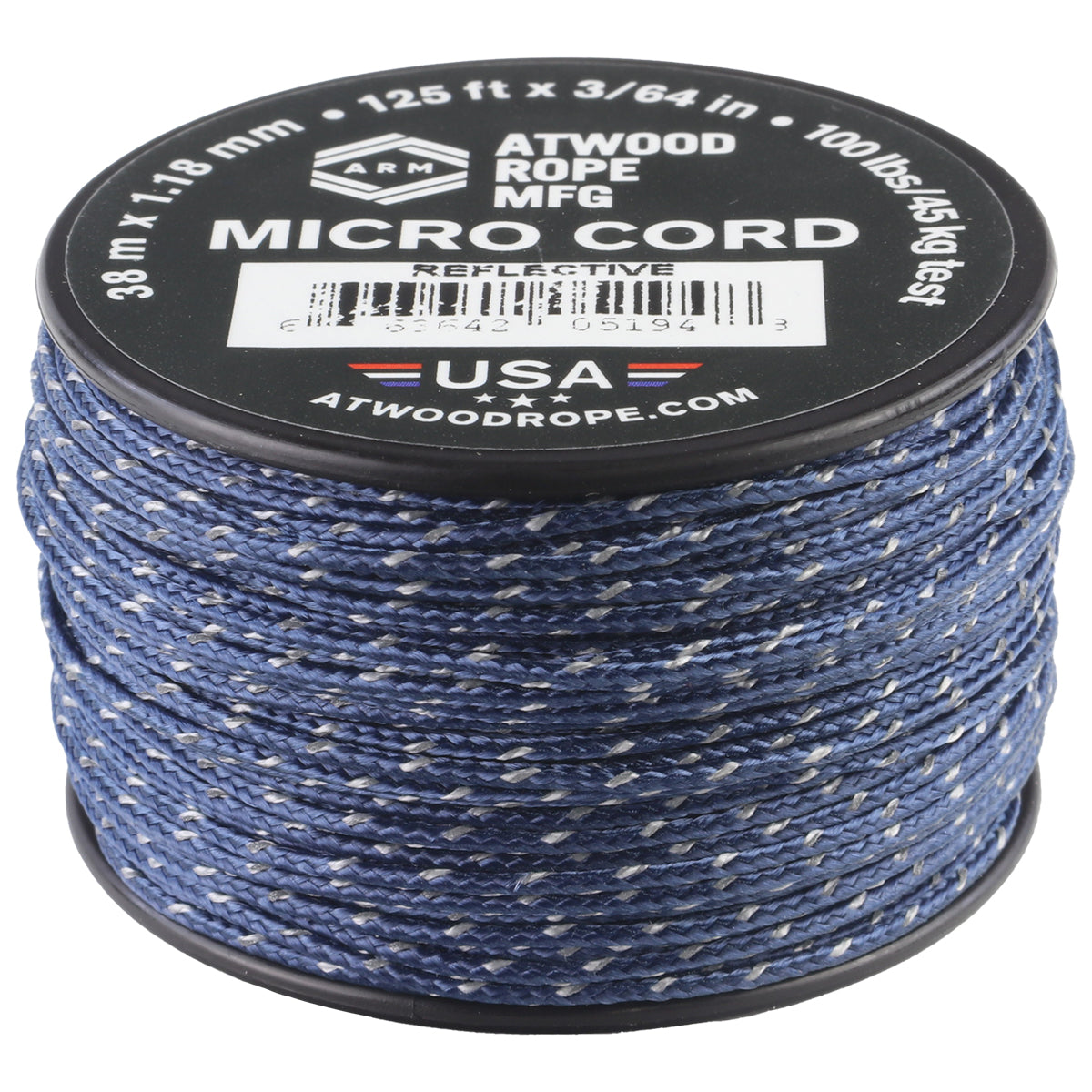 Microcord Lettering 1.18mm Micro Cord Reflective - Navy – Atwood Rope MFG