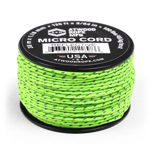 1.18mm x 125ft reflective neon green micro cord