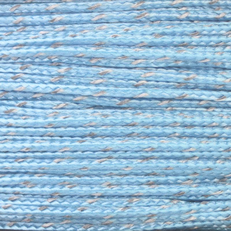 Reflective Micro Cord 125ft Carolina Blue Closeup