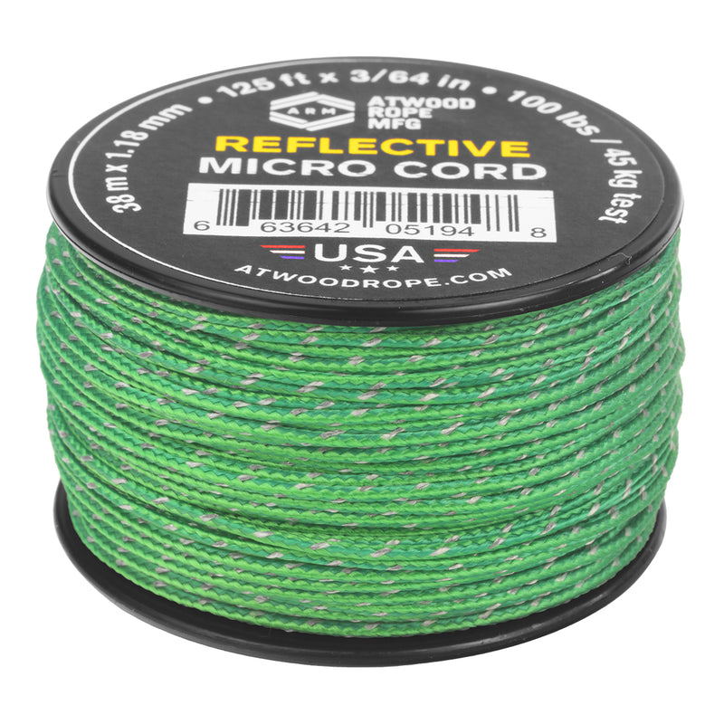 Reflective Micro Cord Green 125ft