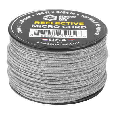 Reflective Micro Cord grey 125ft