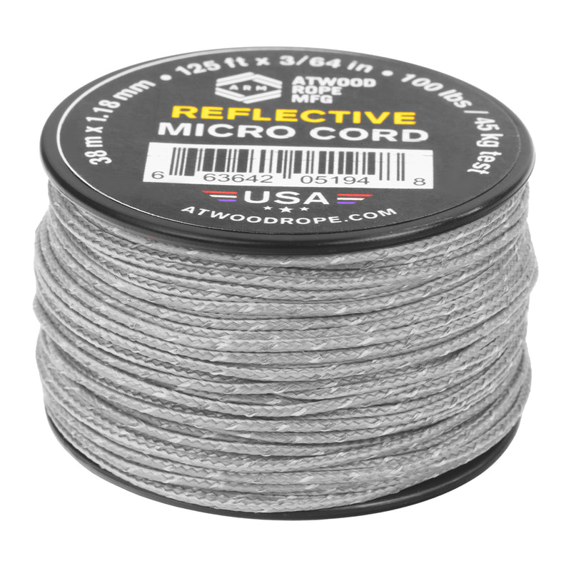 Reflective Micro Cord grey 125ft