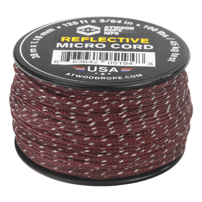Reflective Micro Cord Maroon 125ft