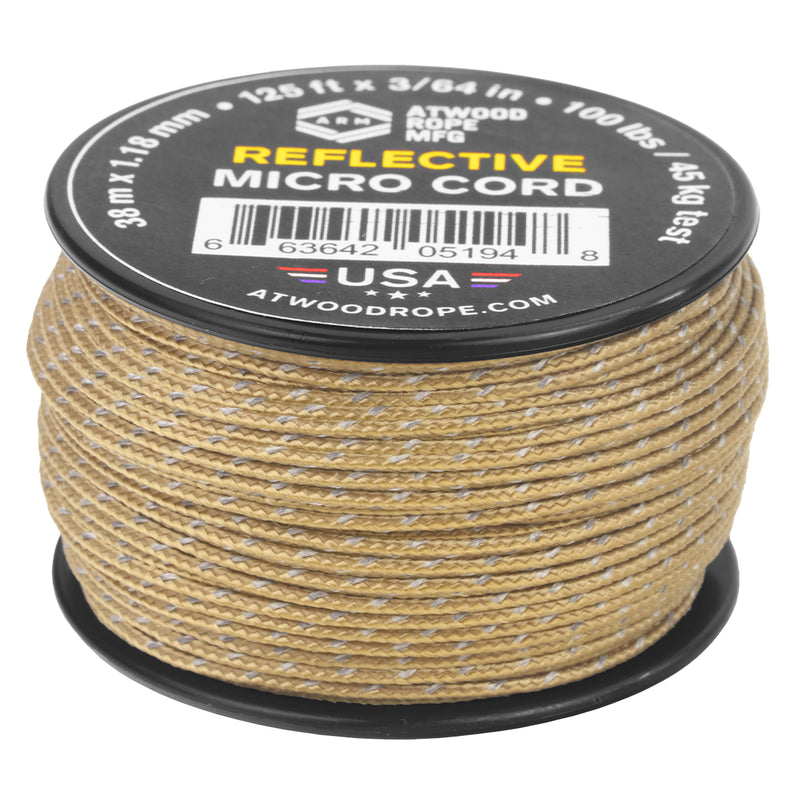 Reflective Micro Cord Tan 125ft