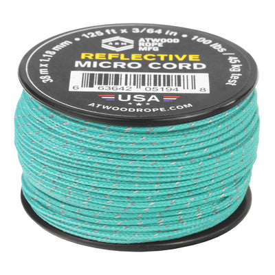Reflective Micro Cord Teal 125ft