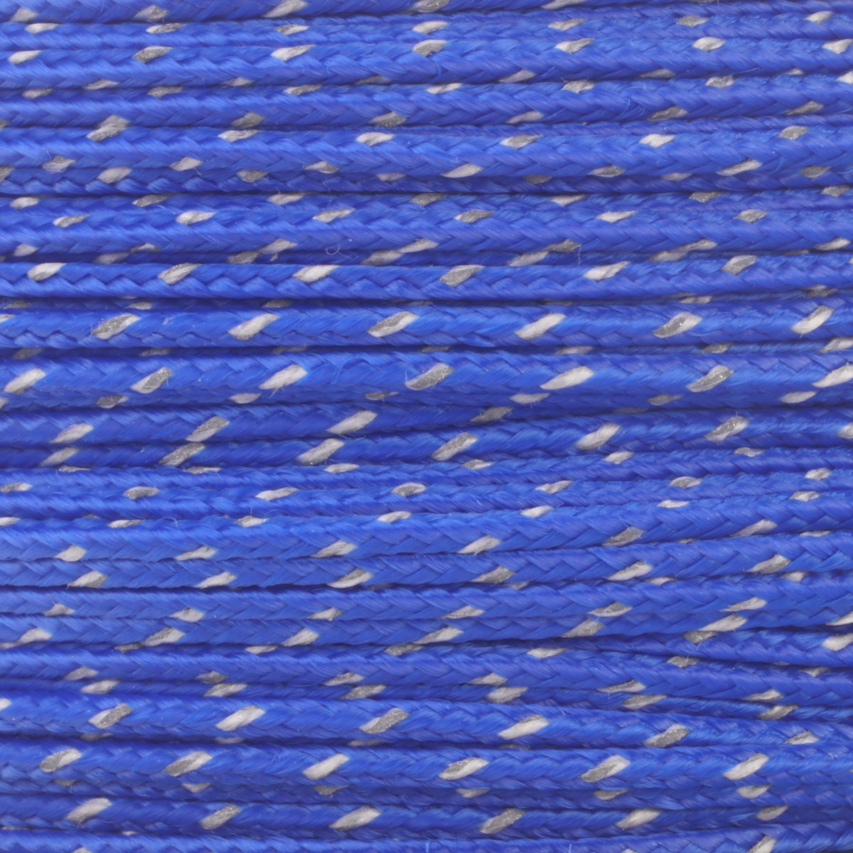 Reflective micro cord ultramarine blue 125ft closeup