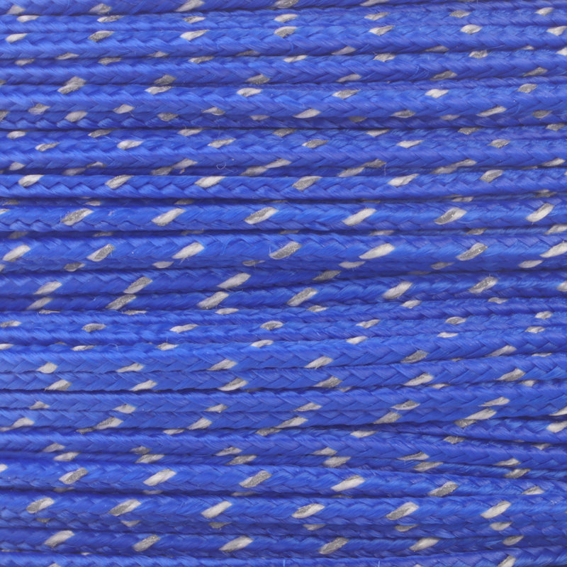 Reflective micro cord ultramarine blue 125ft closeup