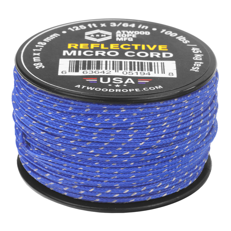Reflective micro cord ultramarine blue 125ft
