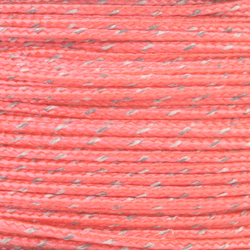 Reflective Micro Cord Pink 125ft Closeup