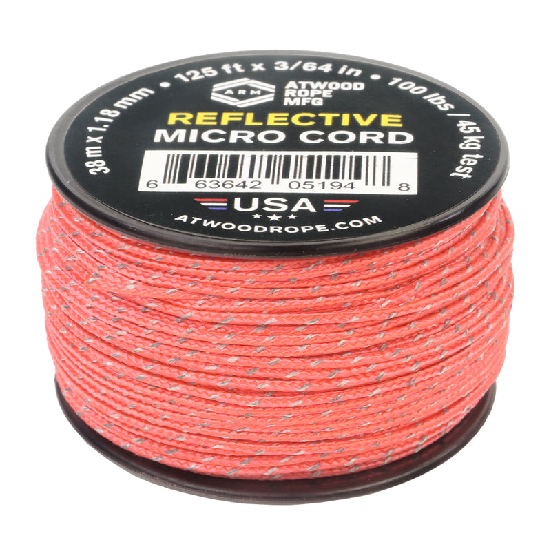 Reflective Micro Cord Pink 125ft