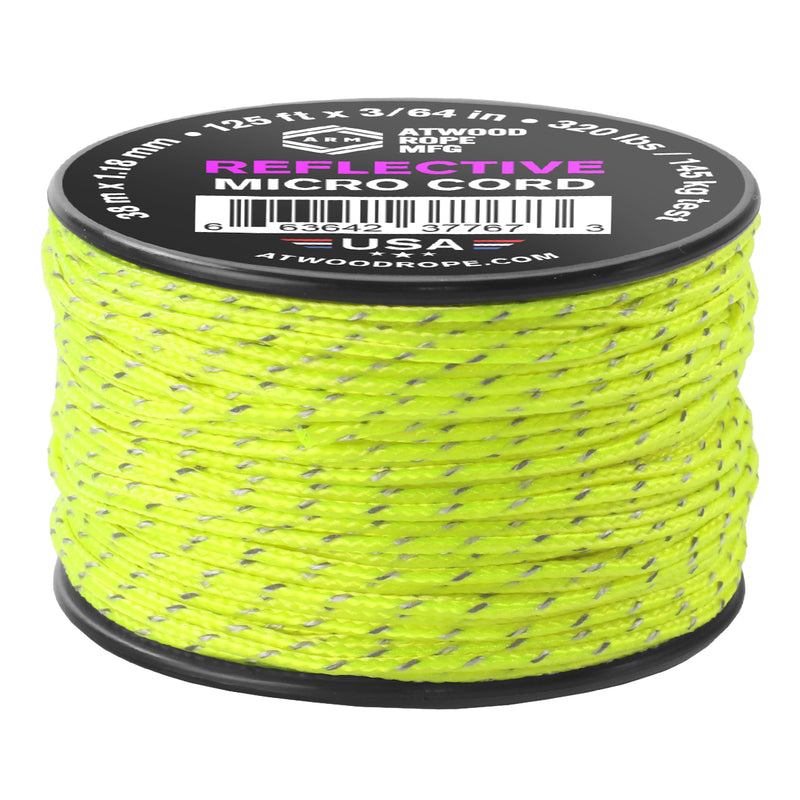 micro cord reflective Neon Yellow