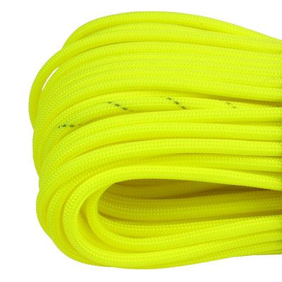 Stained Neon Yellow Paracord Closeup Web Ready