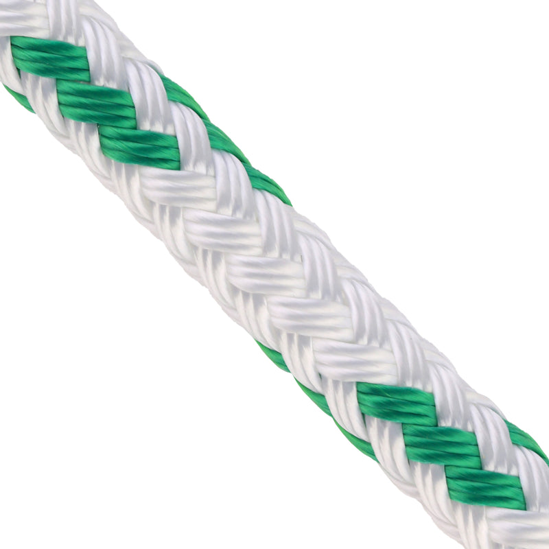 Arm Double Braid White w/ Green Tracer