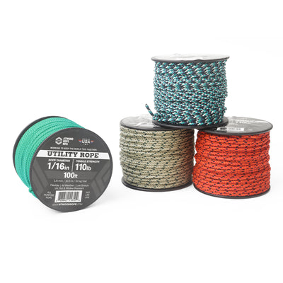 1 16 Utility Rope Various Colors 100ft Closeup