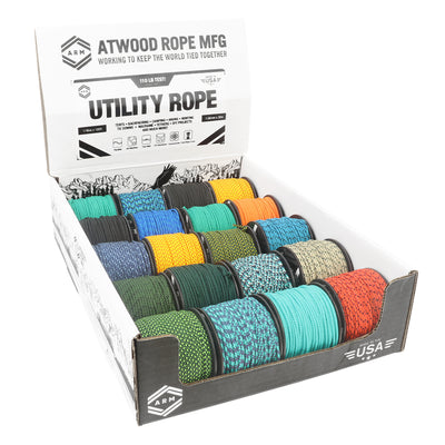 1 16 Utility Rope Various Colors 100ft with display case